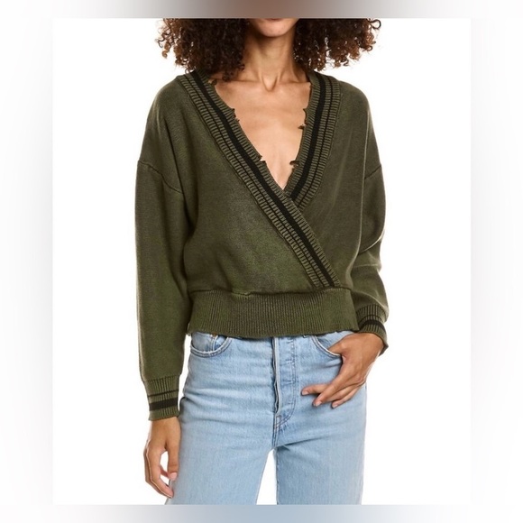 Vintage Havana Sweater Y2K Academia Cottage Pullover Cardigan | Olive Green | M - Picture 13 of 16